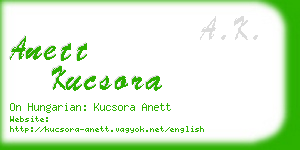 anett kucsora business card